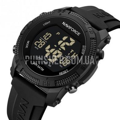 Наручные часы Naviforce Europe, Черный, Будильник, Дата, День недели, Подсветка, Секундомер, Спортивные часы