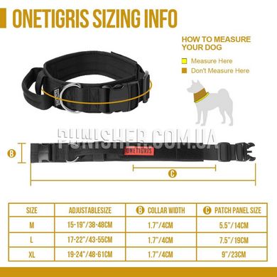 Нашийник OneTigris K9 Dog Collar 08 з металевою пряжкою, Чорний, Medium