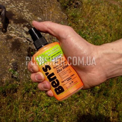 Репеллент спрей от насекомых BEN'S Tick and Insect Repellent 100 ml DEET 30%, Оранжевый