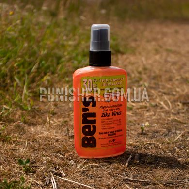 Репелент спрей від комах BEN'S Tick and Insect Repellent 100 ml DEET 30%, Помаранчевий