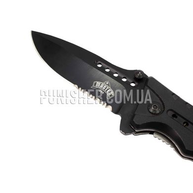 Master USA MU-A010PK Spring Assisted Knife, Black, Knife, Folding, Half-serreitor