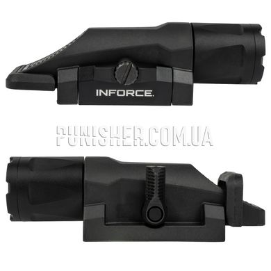 Оружейный фонарь InForce WML White/IR 400 lumens Gen 3 с адаптером Ops-Core на рельсу шлема, Черный, Фонарь, Белый, Инфракрасный, 400