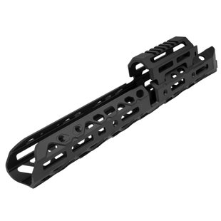 Длинное цевье КРУК CRC 1U004A M-Lok с короткой накладкой, Черный, M-Lok, Цевье, AKМ, AK-74, 360