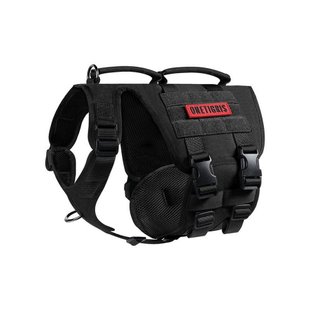 OneTigris Gladiator Support Dog Harness, Black, Medium