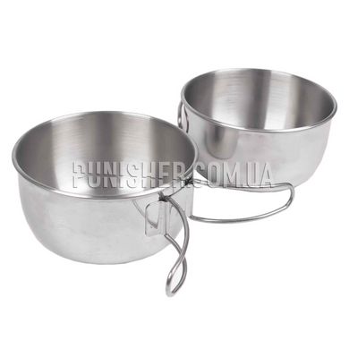 M-tac Stainless-Steel Mess Kit for 2 persons, Silver, Set of dishes