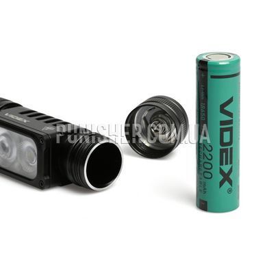 Videx VLF-H066A 2000Lm LED Headlamp, Black, Headlamp, Accumulator, USB, White, Red, 2000