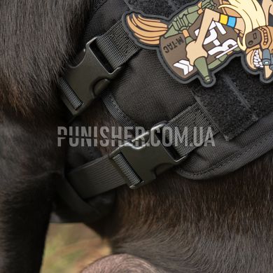 OneTigris Gladiator Support Dog Harness, Black, Medium