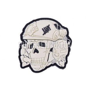 R3ICH Operator Skull 3D Patch, White, PVC, No
