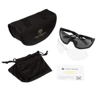 Комплект балістичних окулярів Revision SlingShot 2 лінзи (Clear/Smoke), Чорний, Прозорий, Димчастий, Окуляри