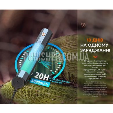 Ліхтар ручний Fenix E-CP, Чорний, Ручний, Акумулятор, Білий