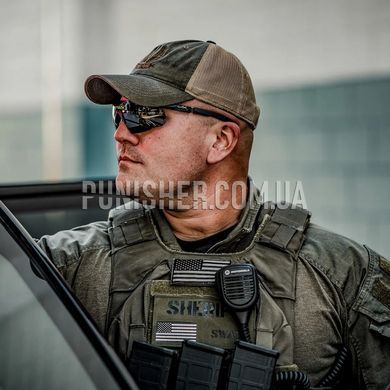 Комплект балістичних окулярів Wiley X Saber Advanced з Smoke Grey/Light Rust лінзами, Чорний, Бурштиновий, Прозорий, Окуляри