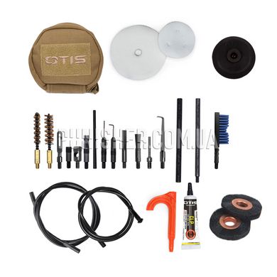 Otis 40mm/5.56mm Weapons Cleaning Kit, Coyote Brown, .40, 5.56, Cleaning kit