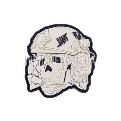 R3ICH Operator Skull 3D Patch, White, PVC