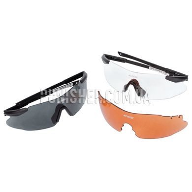 Окуляри ESS Ice 2X Tactical Eyeshields Kit Clear & Smoke & Hi-Def Copper Lens, Чорний, Прозорий, Димчастий, Мідний, Окуляри