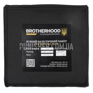 М'який балістичний пакет Brotherhood НВМПЕ 1 клас захисту 15x15 см, Чорний, М'які пакети, 1, Надвисокомолекулярний поліетилен