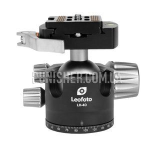 Leofoto LH-40LR Ball Head with NP-50 Lever Release Clamp, Black, Ball head