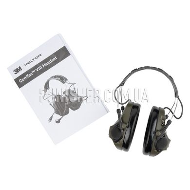 3M Peltor ComTac VIII Headset, Olive, Active, Headband, ComTac VIII, 2xAAA
