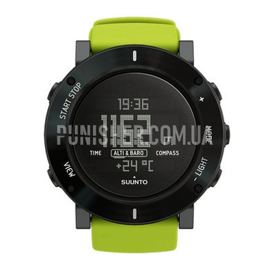 Suunto Core Lime Crush Watch, Black, Altimeter, Barometer, Alarm, Depth gauge, Date, Month, Year, Sunrise / sunset time, Compass, Stopwatch, Timer, Thermometer, Fitness tracker, Chronograph, Storm advance, Tactical watch