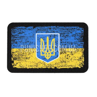 M-Tac Flag of Ukraine with coat of arms vintage (80x50 mm) Patch, Yellow/Blue, Cordura