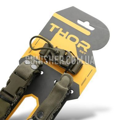 Одноточечный ремень с комплектом креплений к плитоноске Ragnarok Thor H&K карабин, Olive, Оружейный ремень, Одноточечный
