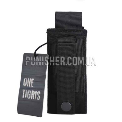 OneTigris Tactical MOLLE Single Pistol Mag Pouch, Black, 1, Molle, Glock, For plate carrier, 9mm, Nylon