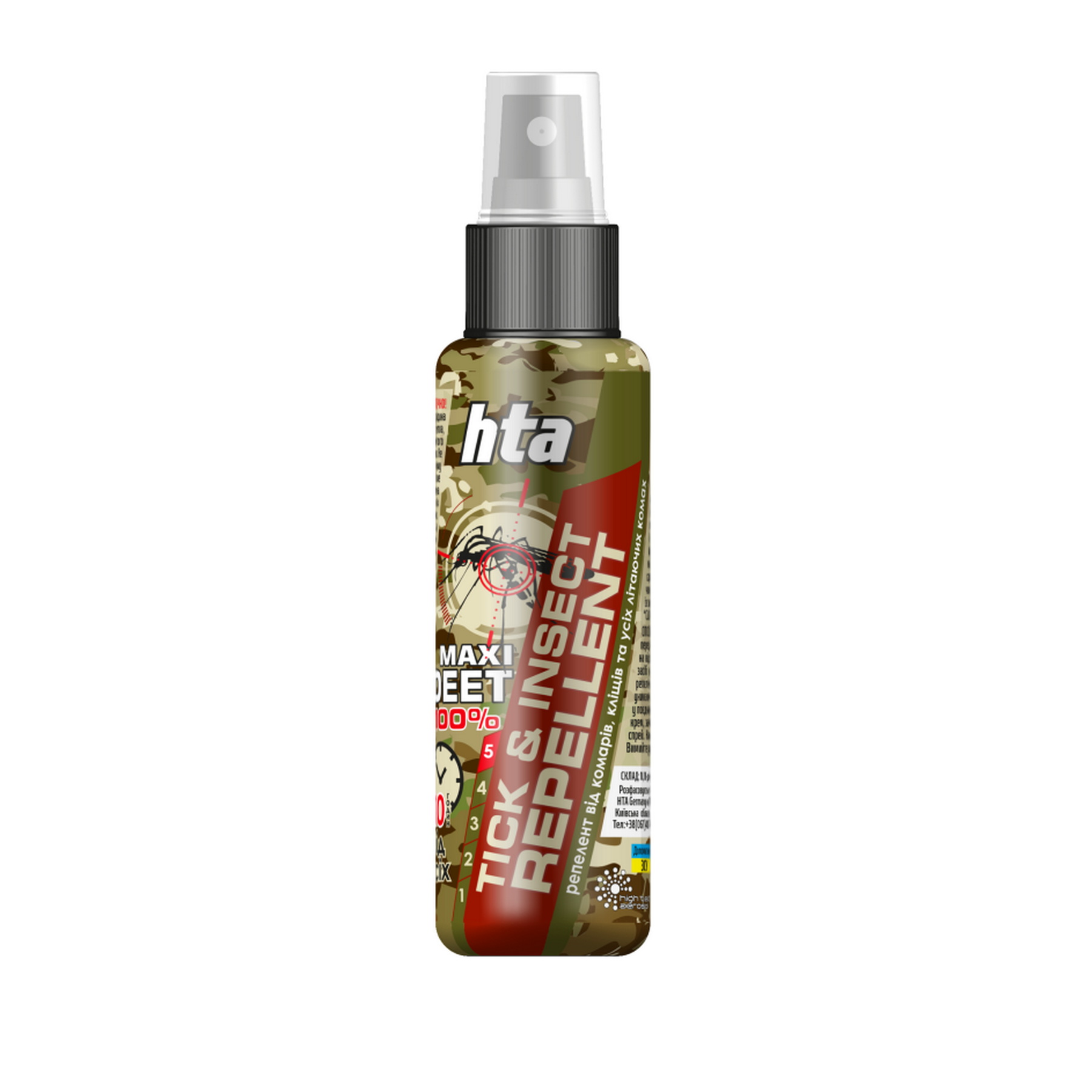 Репелент-спрей від комах HTA MAXI DEET 100% Tick & Insect Repellent 100 ml HTA - купити в Україні