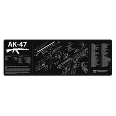 Коврик TekMat 30 см x 91 см с чертежом AK-47 для чистки оружия, Черный, 7700000019943