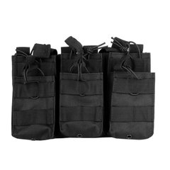 Rothco MOLLE Top Six Rifle Mag Pouch, Black, 6, Molle, AK-47, M16, For plate carrier, 7.62mm, 5.56, Cordura