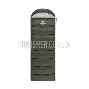 Спальник з капюшоном Naturehike U250 NH20MSD07 6&deg;C, правий, Dark Olive, Спальний мішок