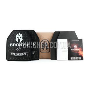 Bronyx Medium Level 4 Armor Plate Set (UHMWPE + Al₂O₃), Black, Armor plates, 4, Medium, Ceramic, Ultra high molecular weight polyethylene
