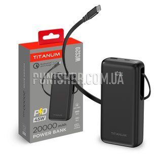 Павербанк Titanum WCS20 PD45W 20000 mAh з функцією швидкої зарядки, Чорний