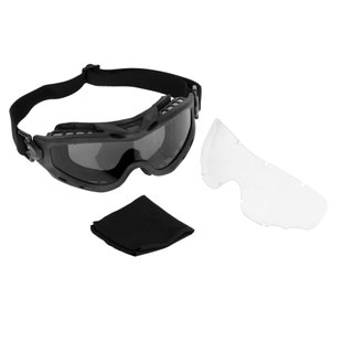 Комплект защитной маски Wiley X Spear Goggles с двумя линзами, Черный, Прозрачный, Дымчатый, Маска