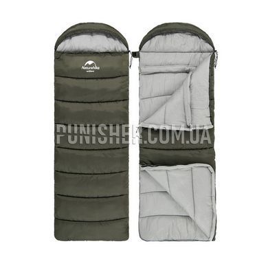 Спальник с капюшоном Naturehike U250 NH20MSD07 6&deg;C, правый, Dark Olive, Спальный мешок