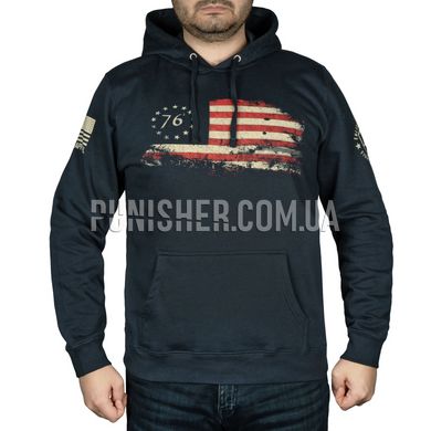 Nine Line Apparel Enlisted 9 76' Flag Hoodie, Navy Blue, Small