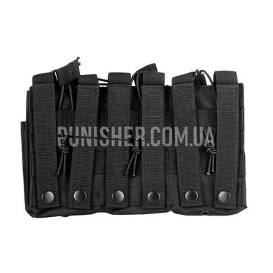 Магазинный подсумок Rothco MOLLE Open Top Six Rifle Mag Pouch, Черный, 6, Molle, AK-47, M16, Для плитоноски, 7.62mm, 5.56, Cordura
