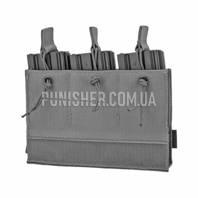 Магазинный подсумок Emerson Loop Panel Triple M4 Mag Pouch, Серый, 3, Velcro, AR15, M4, M16, HK416, Для плитоноски, .223, 5.56, Cordura 500D