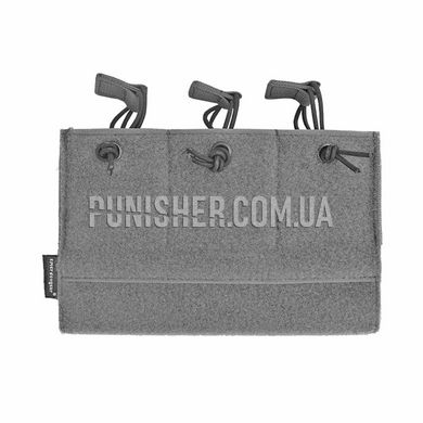 Emerson Loop Panel Triple M4 Mag Pouch, Grey, 3, Velcro, AR15, M4, M16, HK416, For plate carrier, .223, 5.56, Cordura 500D