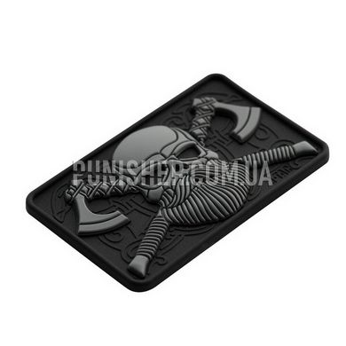 M-Tac Bearded Skull 3D PVC Patch, Grey/Black, PVC