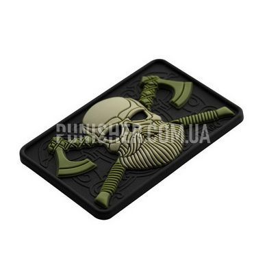 M-Tac Bearded Skull 3D PVC Patch, Olive, PVC, No