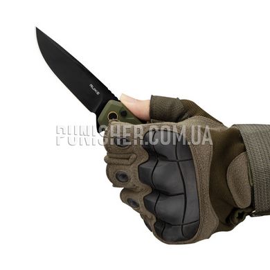 Ruike P873 Folding Knife, Olive/Black, Knife, Folding, Smooth