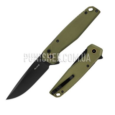 Ruike P873 Folding Knife, Olive/Black, Knife, Folding, Smooth