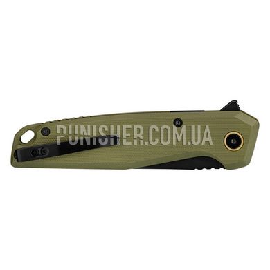 Ruike P873 Folding Knife, Olive/Black, Knife, Folding, Smooth