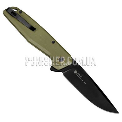 Ruike P873 Folding Knife, Olive/Black, Knife, Folding, Smooth