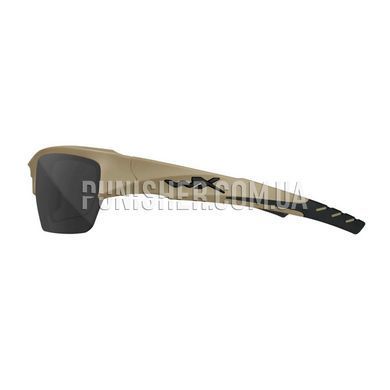 Тактичні окуляри Wiley-X Valor з Smoke/Clear/Light Rust лінзами, Tan, Бурштиновий, Прозорий, Димчастий, Окуляри