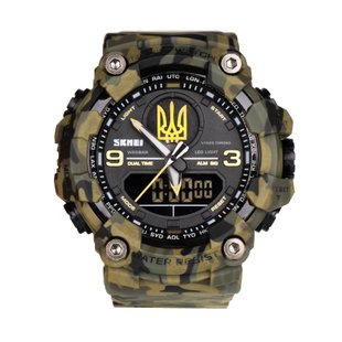 Годинник Skmei United, Camouflage, Будильник, Дата, День тижня, Місяць, Другий часовий пояс, Підсвічування, Секундомір, Тактичний годинник