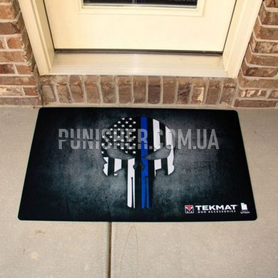 TekMat Punisher Blueline Door Mat, Grey