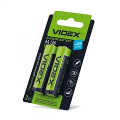 Батарейка лужна Videx LR6/AA, 2шт, Зелений, AA