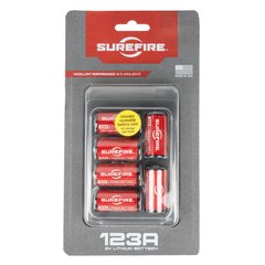 Комплект батарейок Surefire CR123A 3 Volt 6шт, Червоний, CR123A