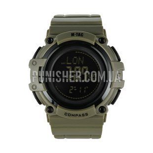 M-Tac 2233 Tactical Watch with Compass, Olive, Alarm, Compass, Pedometer, Backlight, Stopwatch, Timer, Tactical watch