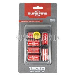 Surefire CR123A 3 Volt Batteries 6pcs, Red, CR123A